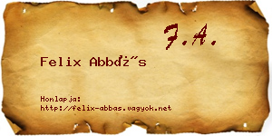 Felix Abbás névjegykártya